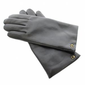 スカルプテッド シグネチャー レザー テック グローブ 手袋 ロゴ 17cm 黒 ブラック 76014