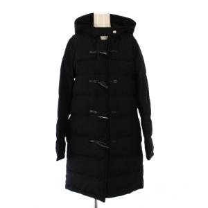 ダウンコート アウター ロング丈 フード トグルボタン ウール P 黒 ブラック /BB