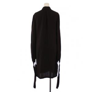 GUCCI ワンピース ひざ丈 長袖 シルク 38 チャコールグレー 113925 ZF043 /BM