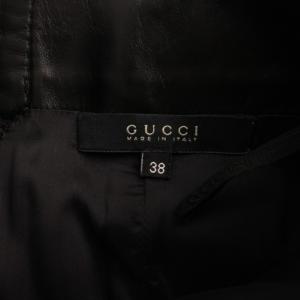 GUCCI タイトスカート ひざ丈 レザー 38 黒 /BM