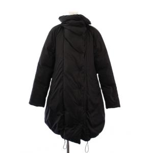 ダウンコート スタンドカラー ボリュームカラー アウター ロング丈 38 黒 ブラック /BB