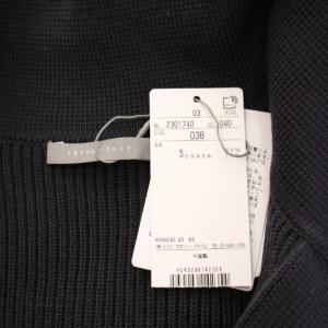 theory luxe DENEB ABIGAIL ニット セーター 長袖 スキッパー 無地 ワンカラー ウール 38 紺 ネイビー