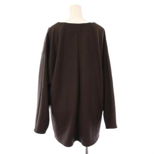 theory luxe MAX MOHEAN カットソー 長袖 クルーネック ストレッチ ワンカラー 無地 ウール 38 茶 ブラウス