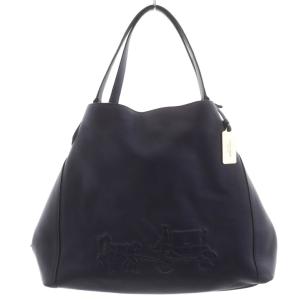 ラージ イーディ ショルダーバッグ ハンドバッグ トートバッグ 馬車ロゴ レザー 紫 パープル G00810-1