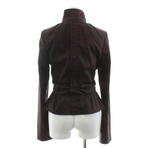 GUCCI スタンドカラージャケット ブルゾン ジップアップ ベロア 切替 40 赤茶 136118 /KU