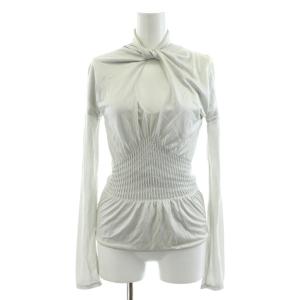 カットソー キーホール 長袖 ストレッチ XS ライトグレー /KU