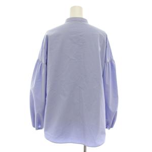 ANAYI 22AW コンパクトツイルビッグパフブラウス シャツ バンドカラー 長袖 36 サックスブルー 102227-13-080-62
