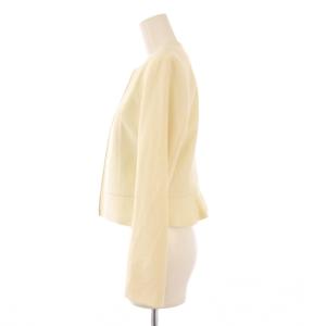 ANAYI ノーカラージャケット アウター ショート丈 ワンカラー ウール 36 アイボリー /BB