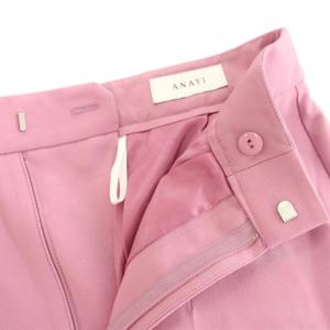 ANAYI 25SS スラックス テーパードパンツ ジップフライ 34 ピンク 102517-12-020-41-340