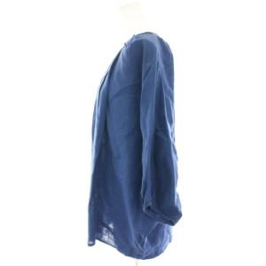 fog linen work ブラウス シャツ プルオーバー ドルマンスリーブ 七分袖 麻 リネン 青 ブルー /HN