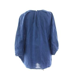 fog linen work ブラウス シャツ プルオーバー ドルマンスリーブ 七分袖 麻 リネン 青 ブルー /HN