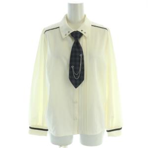 チェーンタイセットブラウス シャツ 長袖 F 白 ホワイト CI91X96 /HN