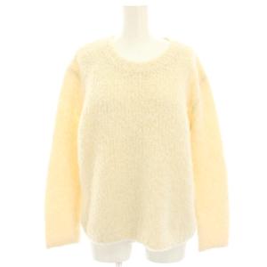 ニット セーター 長袖 アルパカ混 ウール混 XS 白 ホワイト PF14-200 /HN
