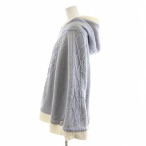 axes femme ビジュー裏ボアニットポンチョ フード F 水色 ライトブルー IM161X11 /RR