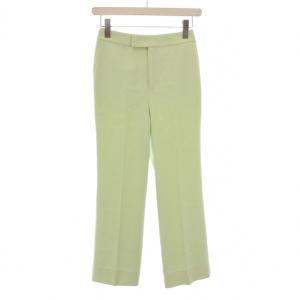23SS フレアパンツ スラックス ジップフライ 無地 ワンカラー 34 黄緑 ライトグリーン /BB
