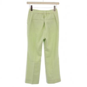 ANAYI 23SS フレアパンツ スラックス ジップフライ 無地 ワンカラー 34 黄緑 ライトグリーン /BB