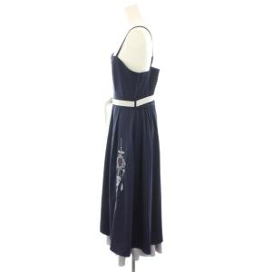 axes femme チャイナ風刺繍キャミワンピース ロング リボン F 紺 ネイビー ライトグレー CI341X3 /YT