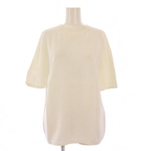 カットソー 半袖 クルーネック ストレッチ 無地 ワンカラー ウール混 S 白 ホワイト /BB