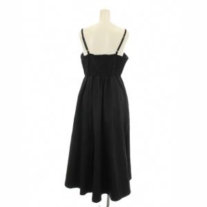 axes femme POETIQUE ジャガード切り替えワンピ キャミワンピース フレア ロング マキシ フロントジップ M