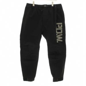 P.D.W ブートキャンプパンツ テーパードパンツ ジップフライ ロゴ プリント ナイロン 2XL 黒