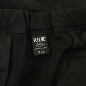 AVIREX P.D.W ブートキャンプパンツ テーパードパンツ ジップフライ ロゴ プリント ナイロン 2XL 黒