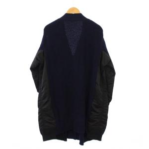 sacai ブルゾンコート ウール バイカラー 2 ネイビー
