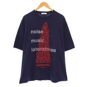 グラフィック Tシャツ 半袖 クルーネック ロゴ プリント 3 紺 ネイビー UP1E9801-1 /BB