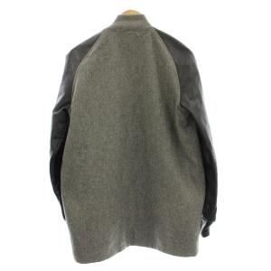 GOLDEN BEAR スタジャン ジャケット ロング コート ウール レザー切替 M グレー 黒 /G