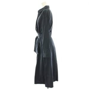 ESTNATION シャツワンピース カシュクール マキシ ロング 長袖 38 紺 ネイビー 81-109-11-020164