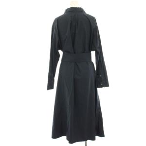 ESTNATION シャツワンピース カシュクール マキシ ロング 長袖 38 紺 ネイビー 81-109-11-020164
