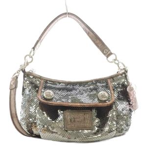 ハンドバッグ ショルダーバッグ 2way レザー スパンコール シルバー色 15381 /AN61