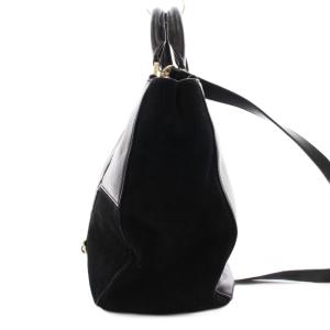 TORY BURCH ハンドバッグ ショルダーバッグ 2WAY スエード レザー 黒 ブラック /YM