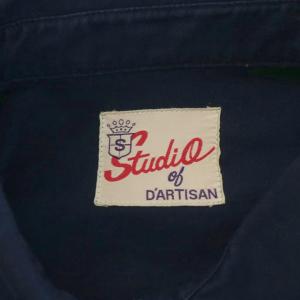STUDIO D'ARTISAN ブルゾン ジャケット ジップアップ ロゴ ワッペン 刺繍 コットン L 紺 ネイビー /AN44