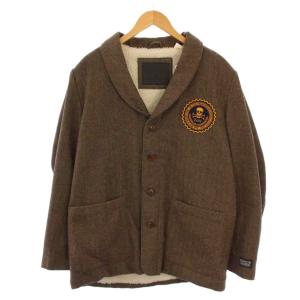 テーラードジャケット 裏ボア ヘリンボーン柄 S ブラウン A4425-0000