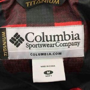 Columbia OMNI-TECH ナイロン マウンテンパーカー ジャケット コート チェック フード ファー M 赤