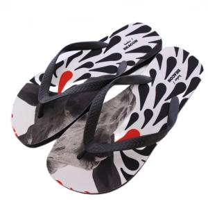 BEACON GIRAFFE FLIP FLOPS 24SS ビーチサンダル トング 総柄 L 黒 ブラック