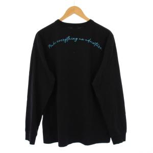 NANGA Tシャツ ロンT 長袖 クルーネック プリント ストレッチ L 黒 ブラック /BB