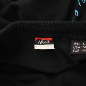NANGA Tシャツ ロンT 長袖 クルーネック プリント ストレッチ L 黒 ブラック /BB