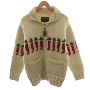 HEAVY カウチンニットブルゾン チリペッパー柄 ウール F