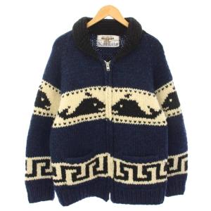 ヴィンテージ カウチン カーディガン ネイビー