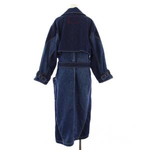 Levi's RED ツイストトレンチコート デニム アウター ロング丈 ダブル M インディゴ 紺 ネイビー A1122-0000
