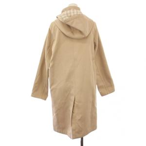 MACKINTOSH LONDON ロングコート アウター フード 金ボタン 裏地チェック柄 40 ベージュ /BB