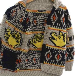 KANATA 50`s Vintage カウチン カーディガン 42 グレー ネイビー