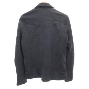 nano universe ライダース レザージャケット 革ジャン ダブル S 羊革 紺 ネイビー /AE