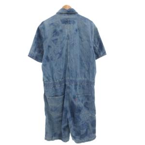 Levis PReMIUM オーバーオール オールインワン つなぎ M 半袖 ショート丈 USED加工 インディゴブルー /AE