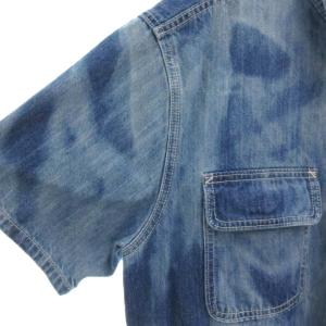 Levis PReMIUM オーバーオール オールインワン つなぎ M 半袖 ショート丈 USED加工 インディゴブルー /AE