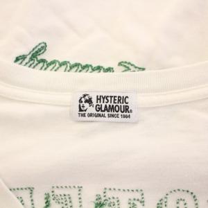 HYSTERIC GLAMOUR GUARANTEED刺繍 ビッグTシャツ カットソー 半袖 Uネック ロゴ F 白 ホワイト 01172CT17