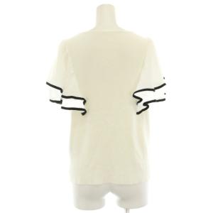 Grace Class シフォンスリーブニットトップ カットソー 半袖 フリル 36 白 ホワイト 0223243125 /HN