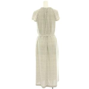 MACKINTOSH LONDON レードルプリントワンピース ひざ丈 総柄 半袖 38 白 ホワイト 黒 ブラック G5J68586 /HN