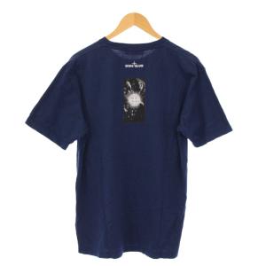 STONE ISLAND Tシャツ 半袖 クルーネック ストレッチ プリント M 紺 ネイビー /BB